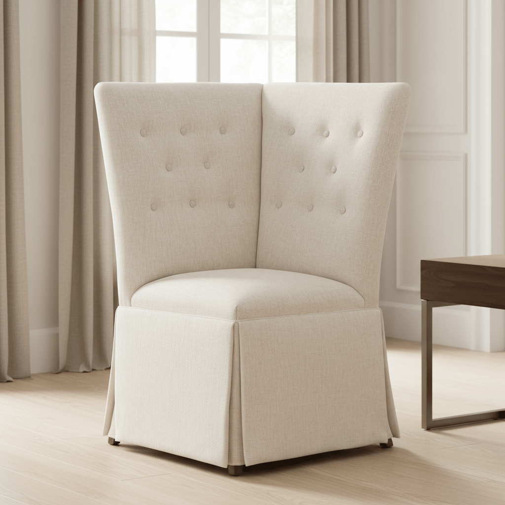 Straight Back Skirted Corner Chair Banquette Chairs| Fairfield Chair