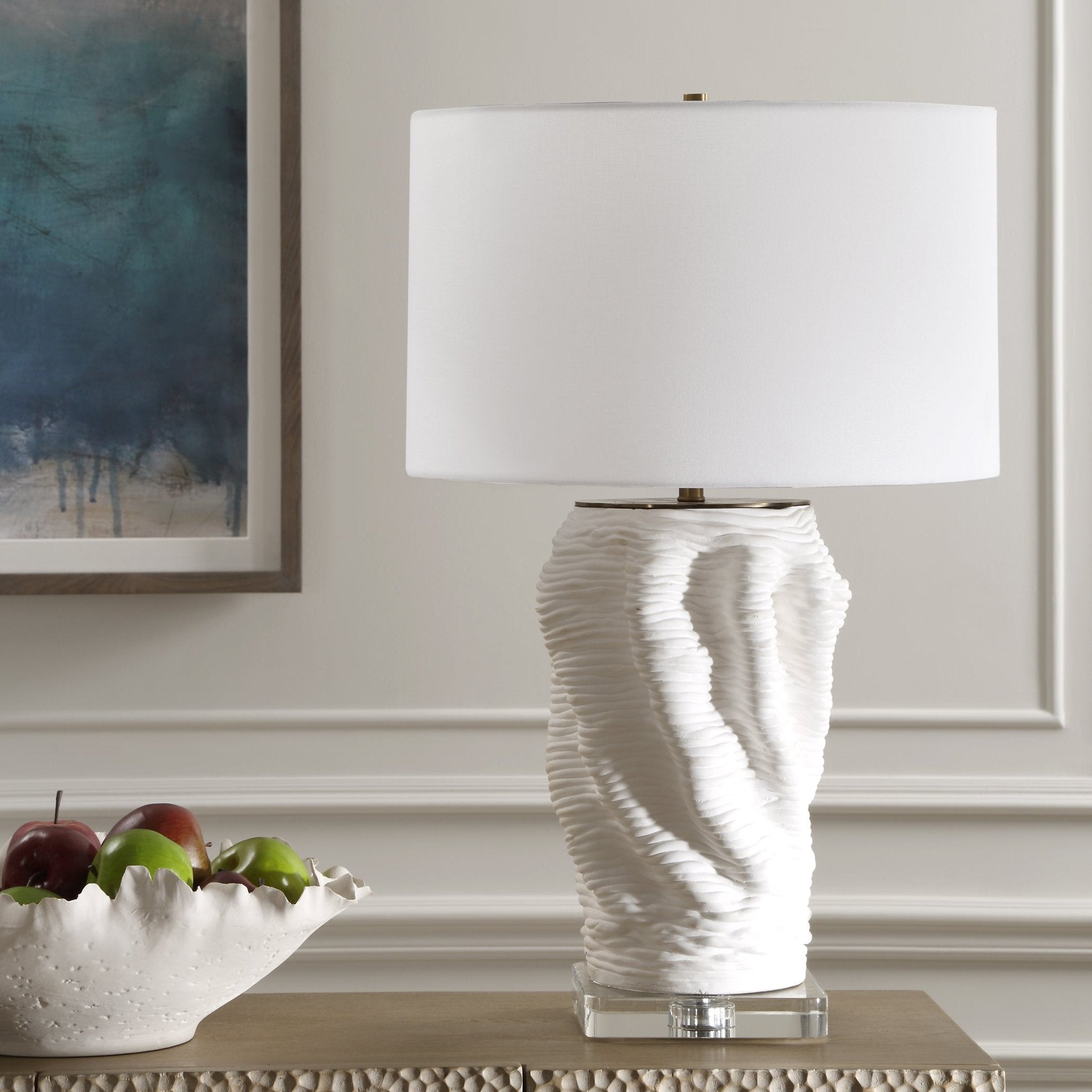 Stratified White Table Lamp Table Lamps| Uttermost