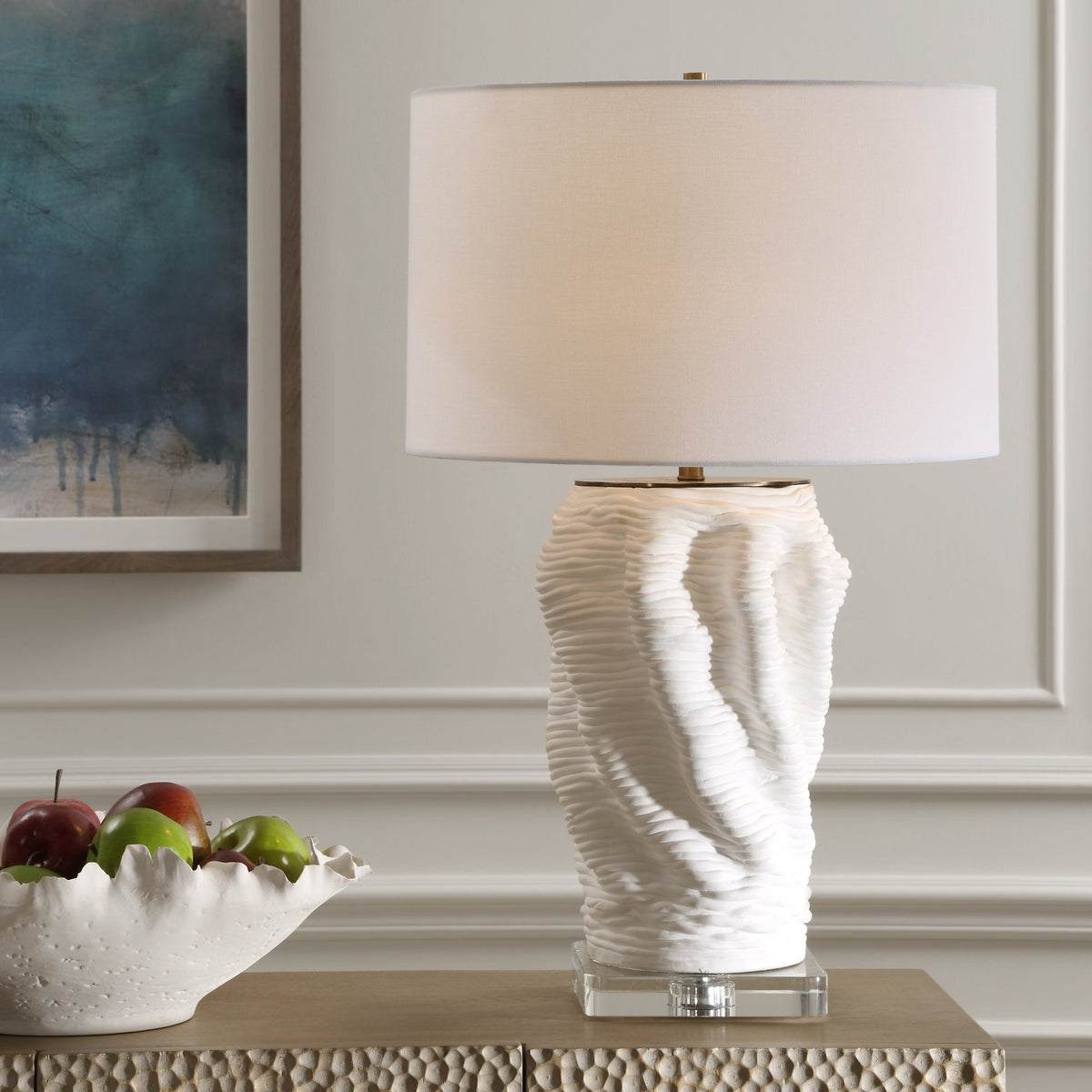 Stratified White Table Lamp Table Lamps| Uttermost