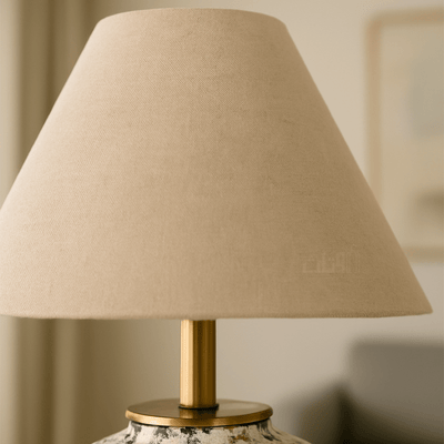 Stylish Bedside Lamp with Beige Shade and Ceramic Design - Al Rugaib Furniture