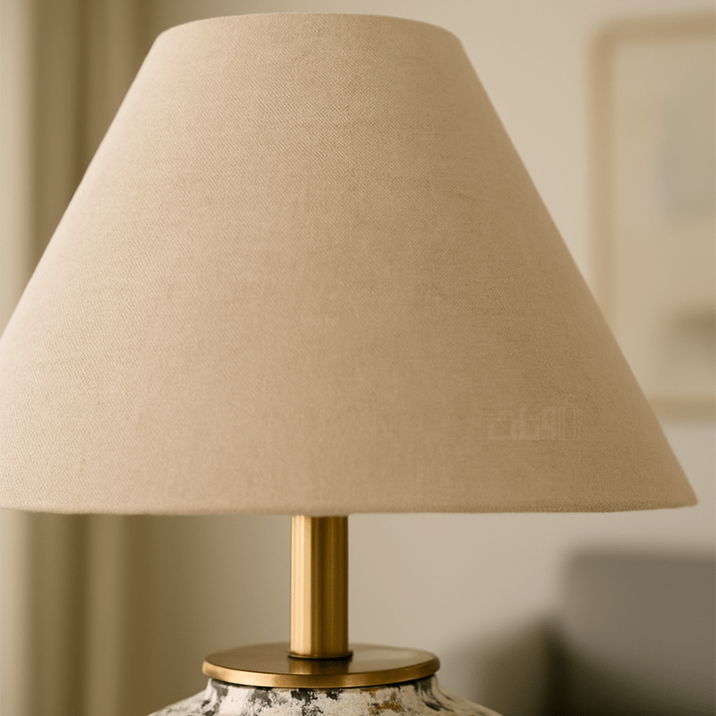 Stylish Bedside Lamp with Beige Shade and Ceramic Design - Al Rugaib Furniture