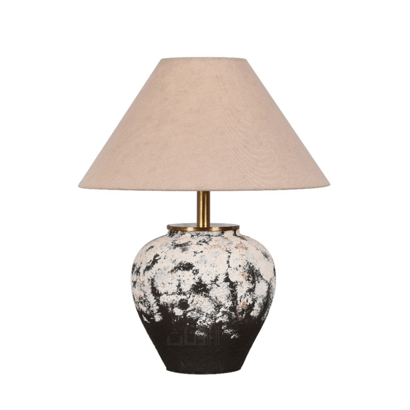 Stylish Bedside Lamp with Beige Shade and Ceramic Design - Al Rugaib Furniture