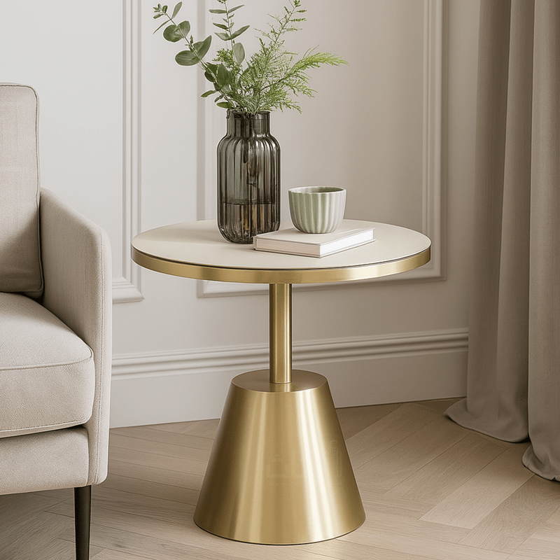 Stylish Living Room Glass Table Set with Golden Touches - Al Rugaib Furniture