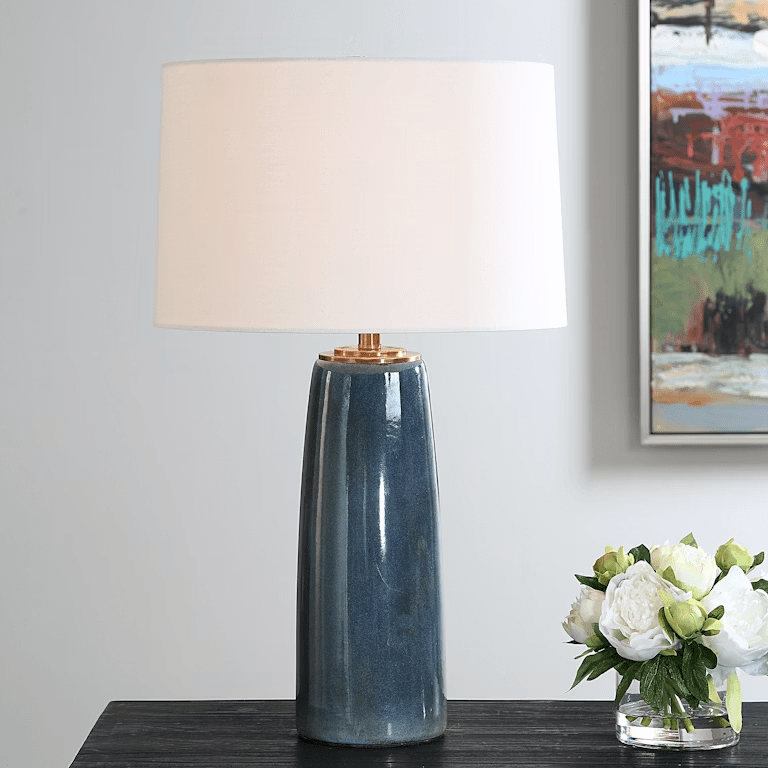 Submerged Deep Blue Table Lamp Table Lamps| Uttermost