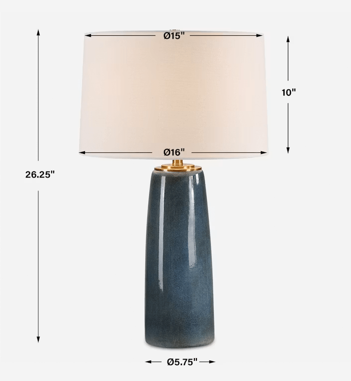 Submerged Deep Blue Table Lamp Table Lamps| Uttermost