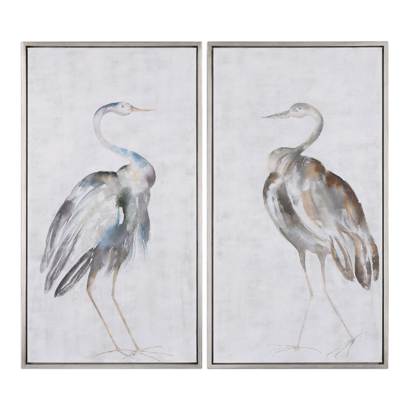Summer Birds Hand Painted Canvases, S/2 - Al Rugaib Furniture