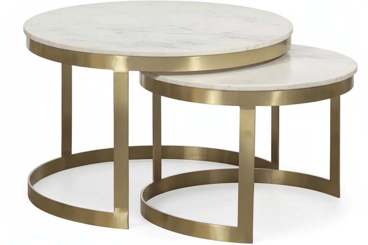 Sundries Stone Inlay Nesting Cocktail Dining Tables| Fairfield Chair