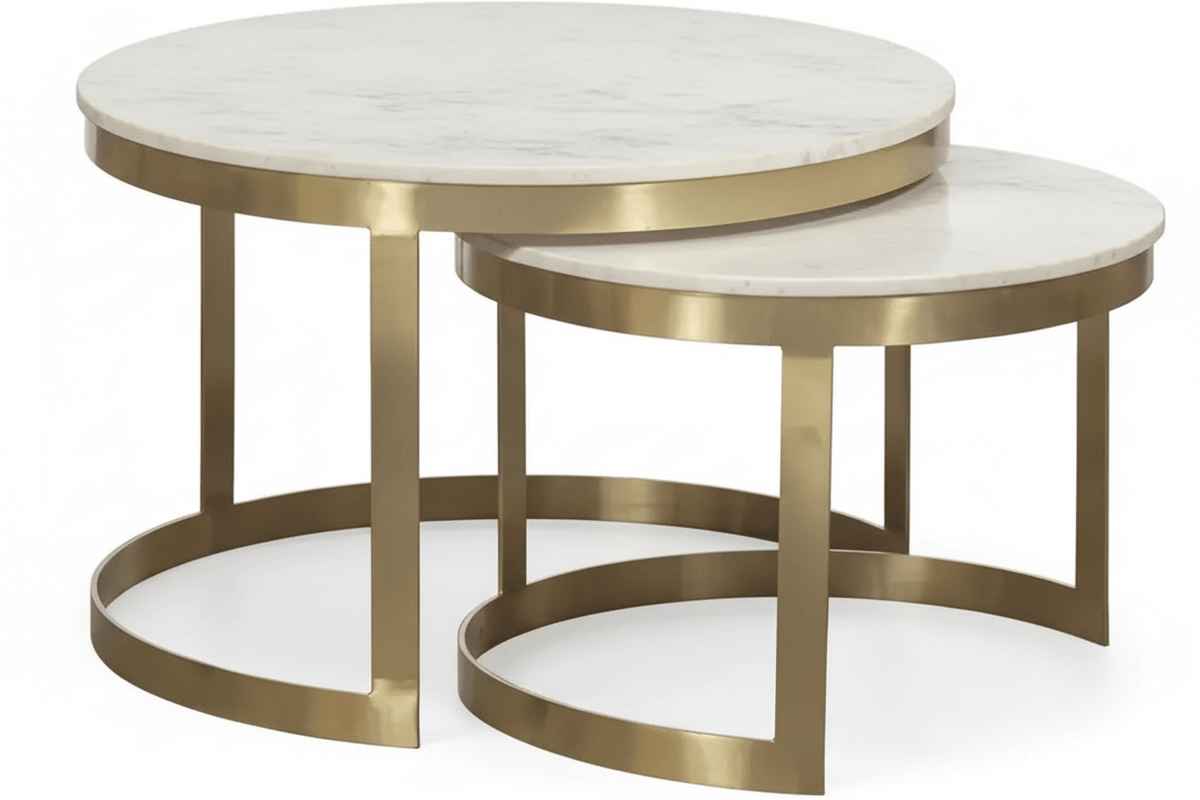 Sundries Stone Inlay Nesting Cocktail Dining Tables| Fairfield Chair