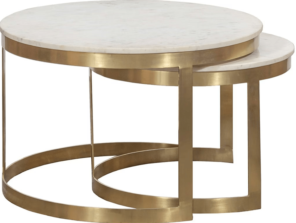 Sundries Stone Inlay Nesting Cocktail Dining Tables| Fairfield Chair