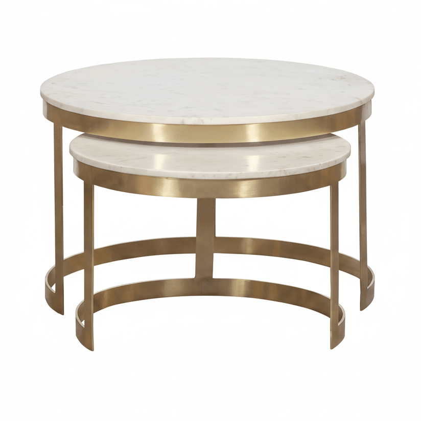 Sundries Stone Inlay Nesting Cocktail Dining Tables| Fairfield Chair