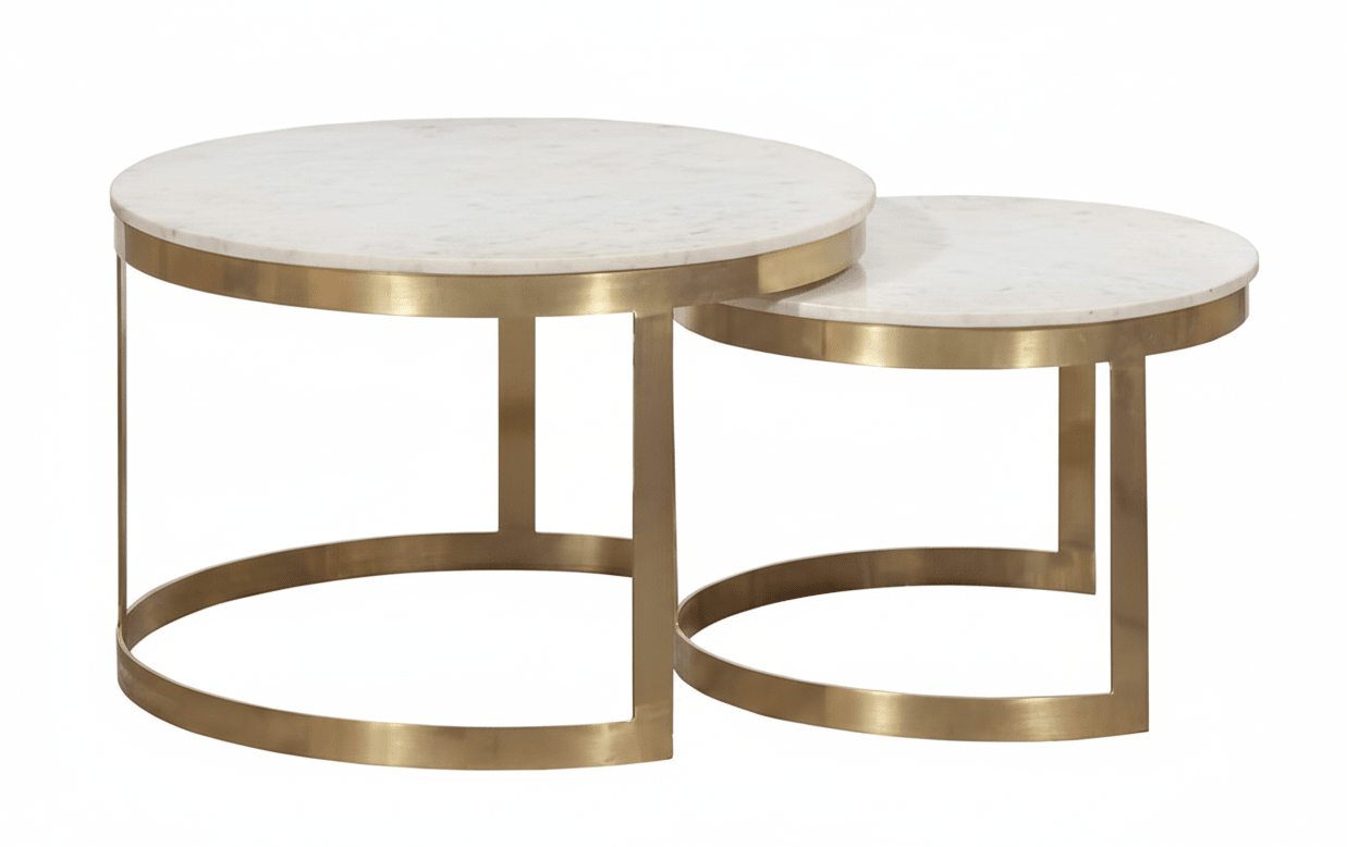 Sundries Stone Inlay Nesting Cocktail Dining Tables| Fairfield Chair