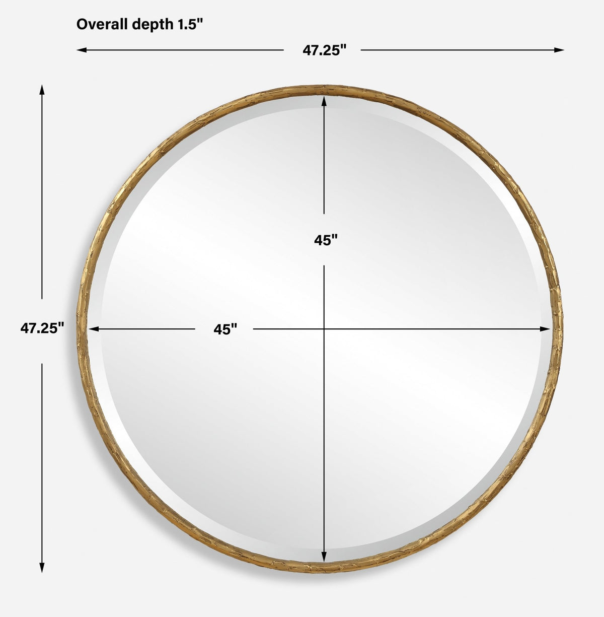 Sutton Aged Gold Round Mirror Mirrors| Uttermost