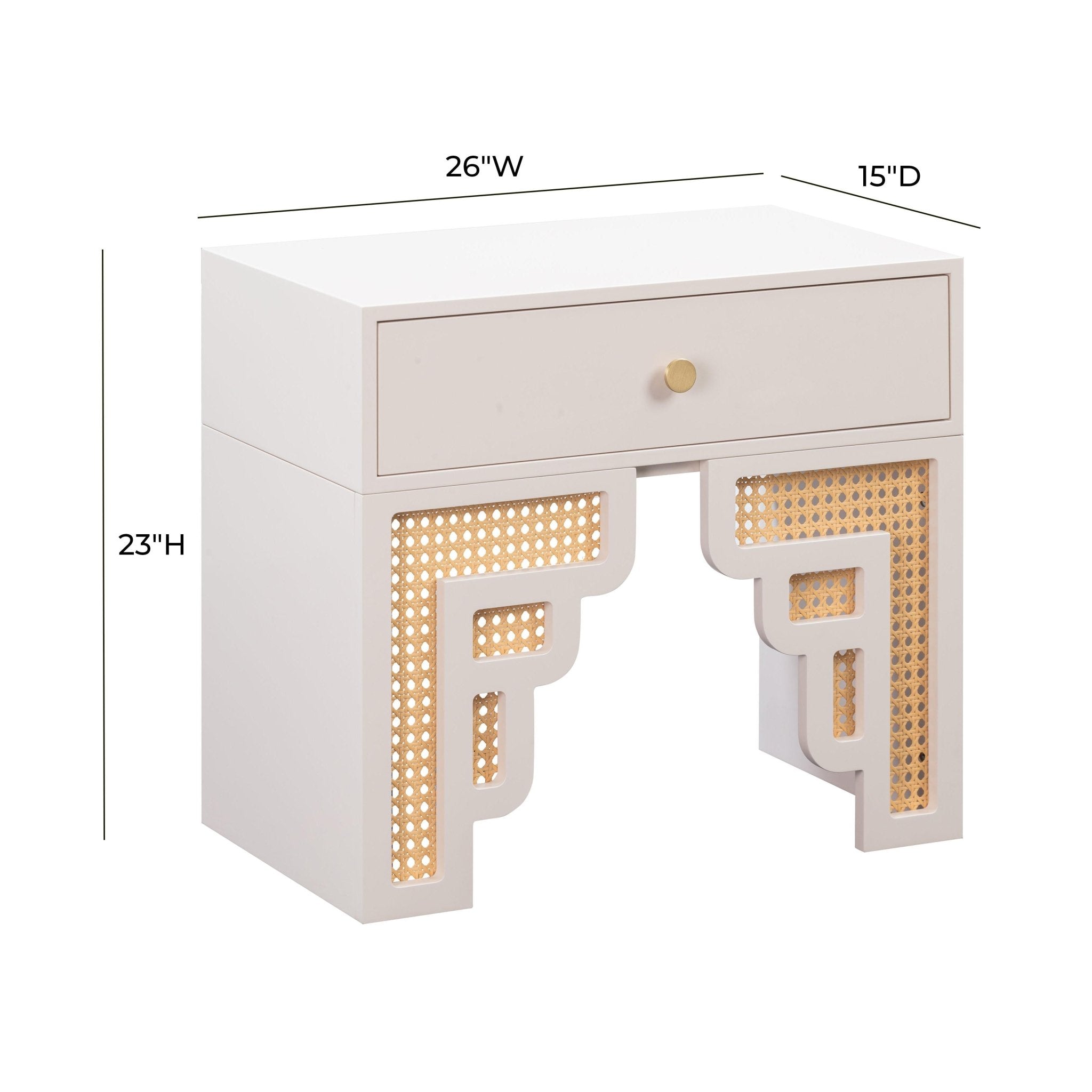 Suzie Cream & Rattan Nightstand Nightstands| TOV