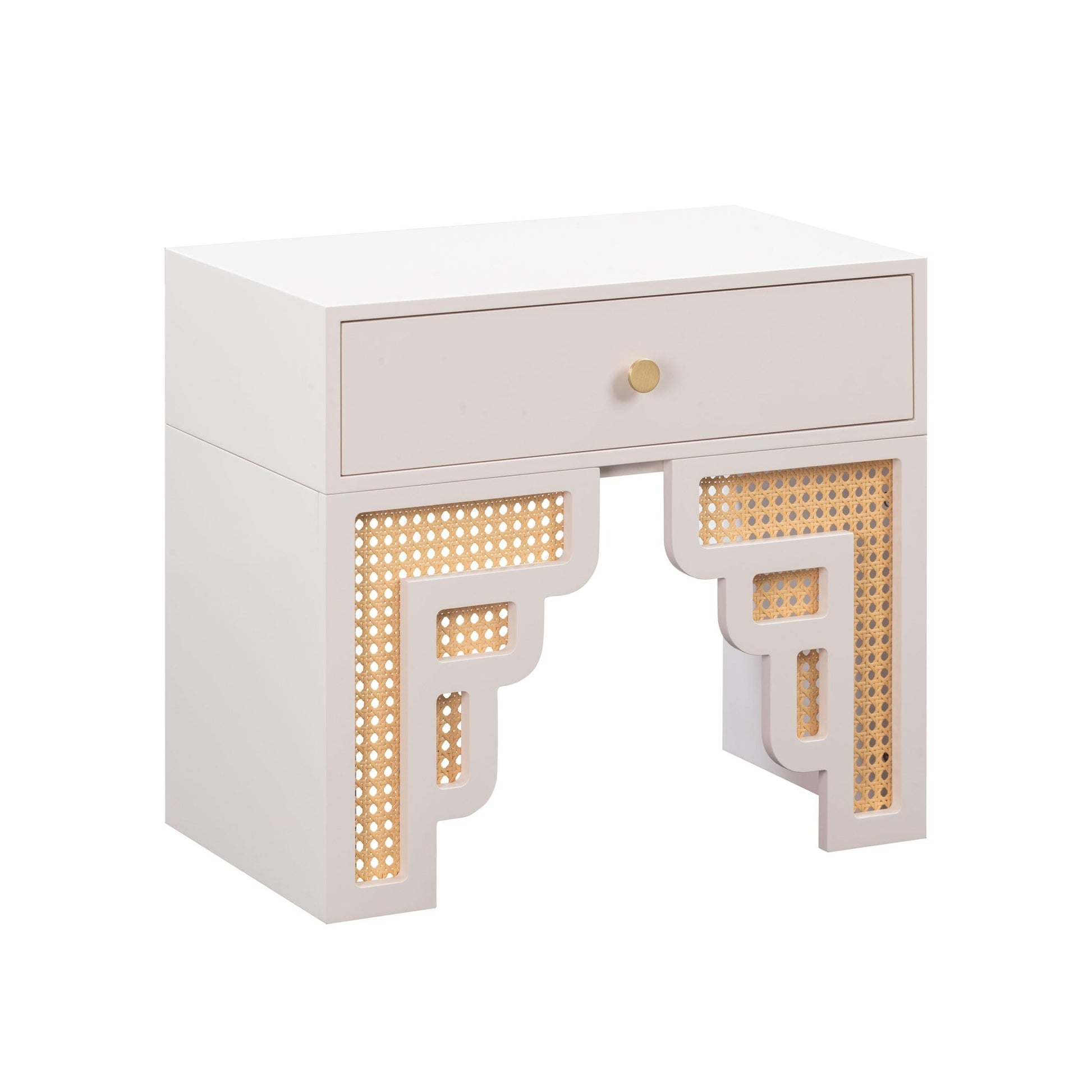 Suzie Cream & Rattan Nightstand Nightstands| TOV