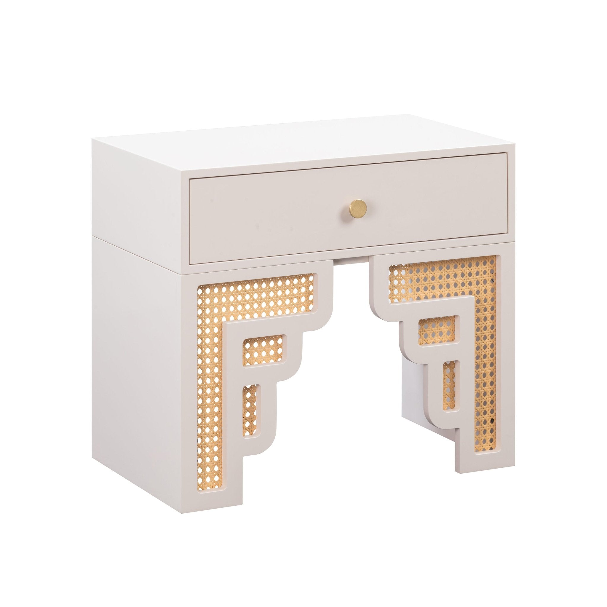Suzie Cream & Rattan Nightstand Nightstands| TOV