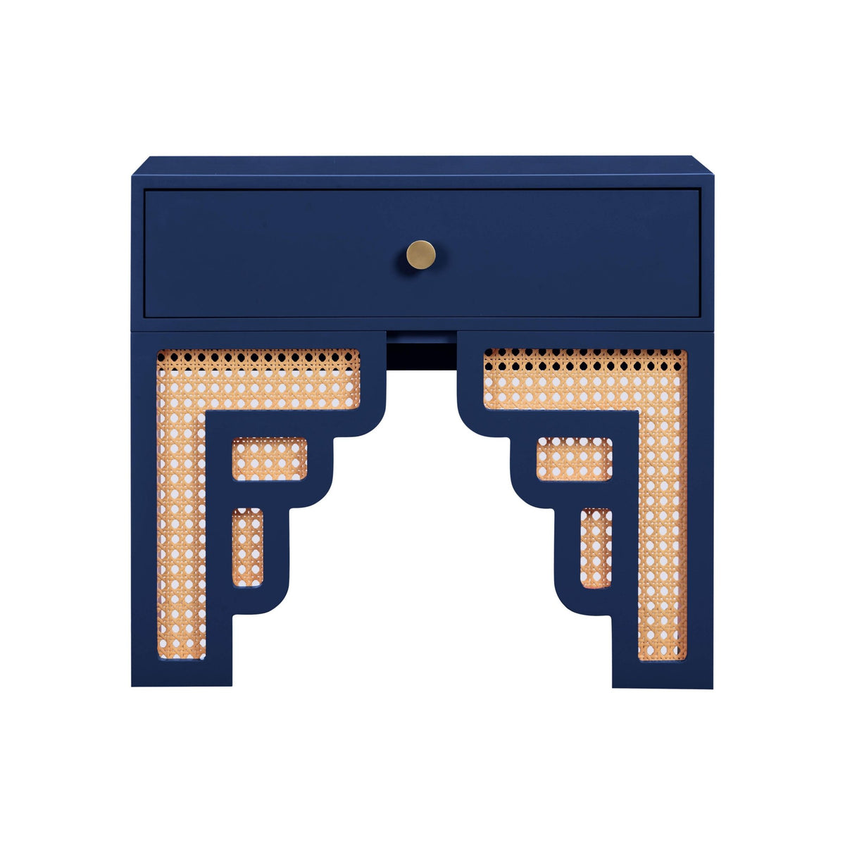 Suzie Navy & Rattan Nightstand Nightstands| TOV