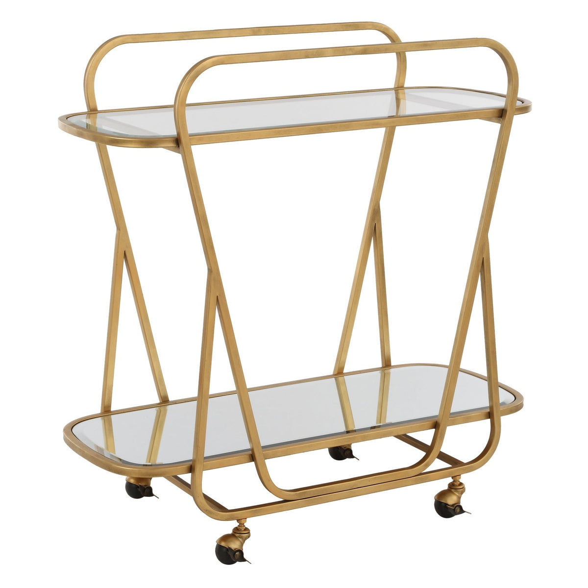 Swain Brass Serving Cart Table Decors| Uttermost