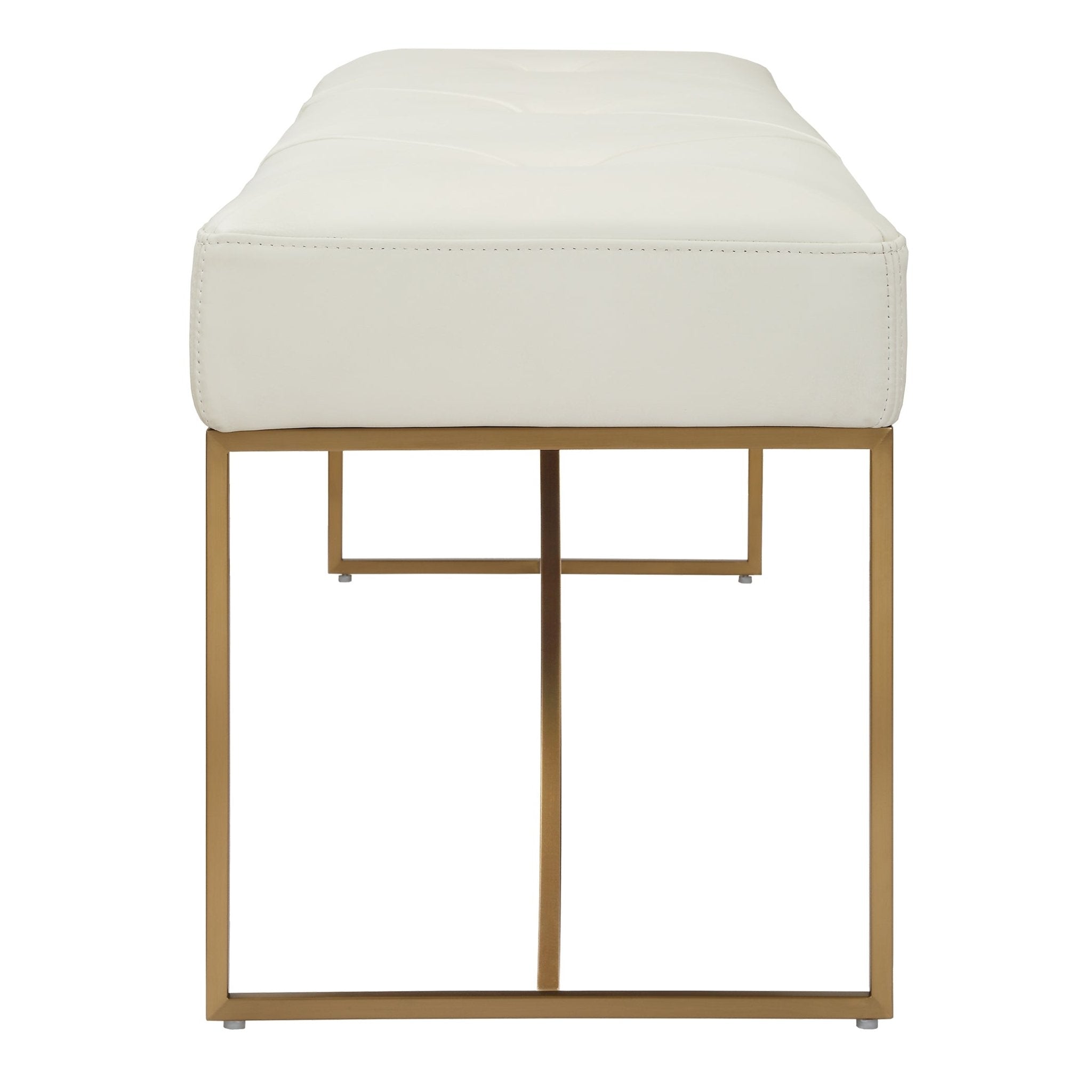 Swale Ivory Leather Bench Chairs| Uttermost