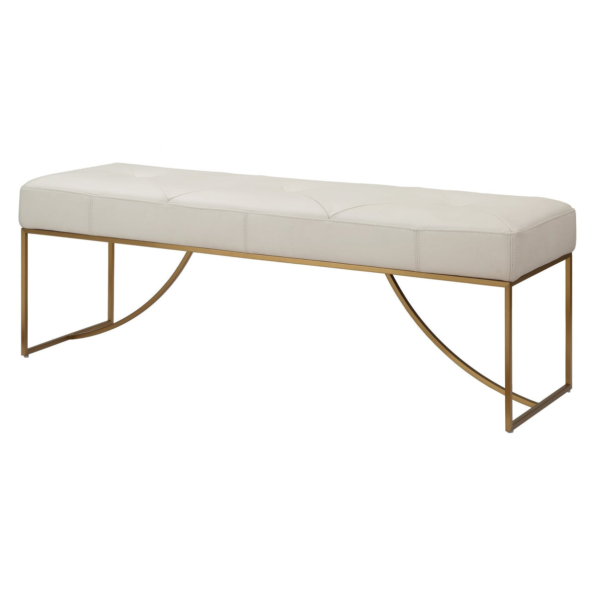 Swale Ivory Leather Bench Chairs| Uttermost