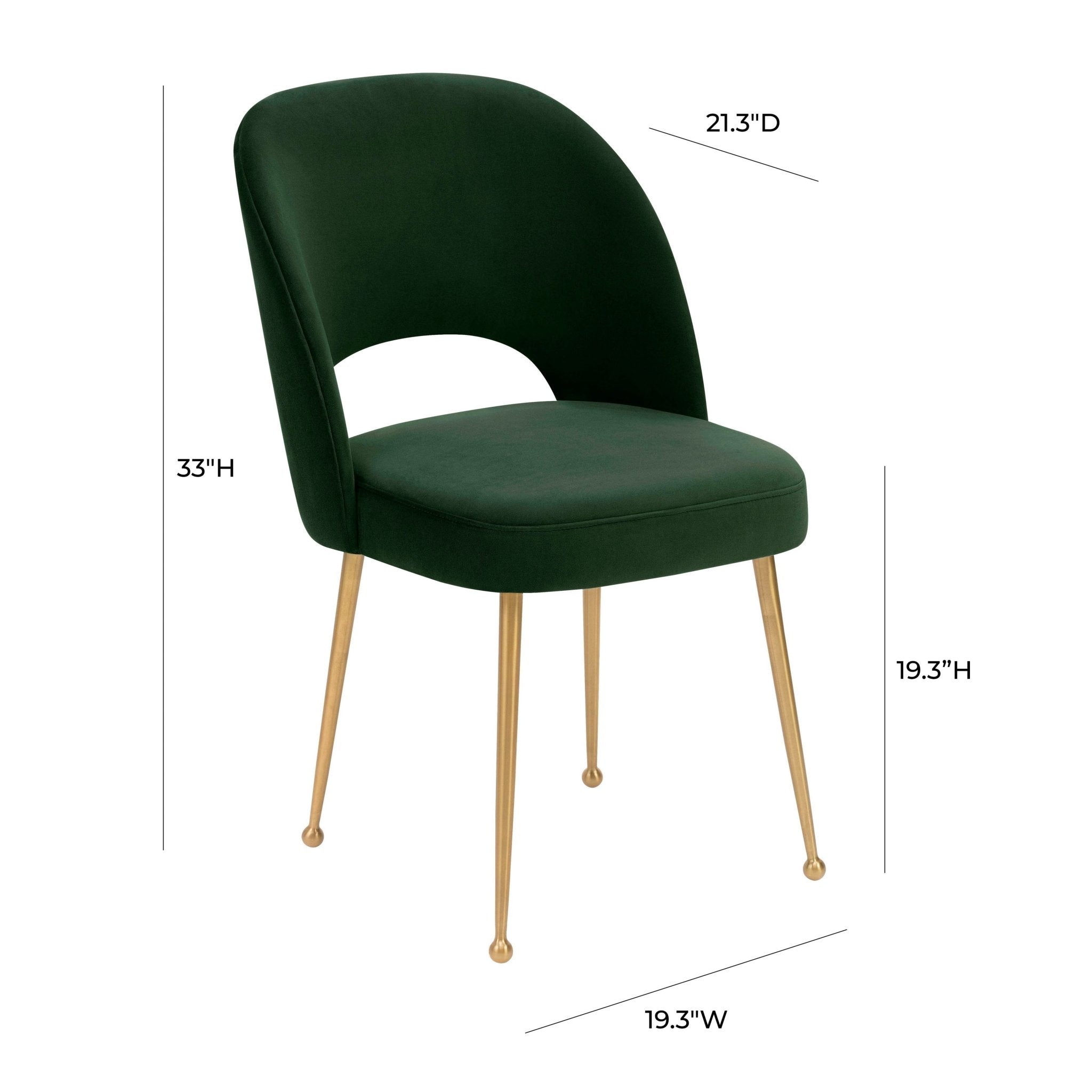 Swell Forest Green Velvet Chair Chairs| TOV