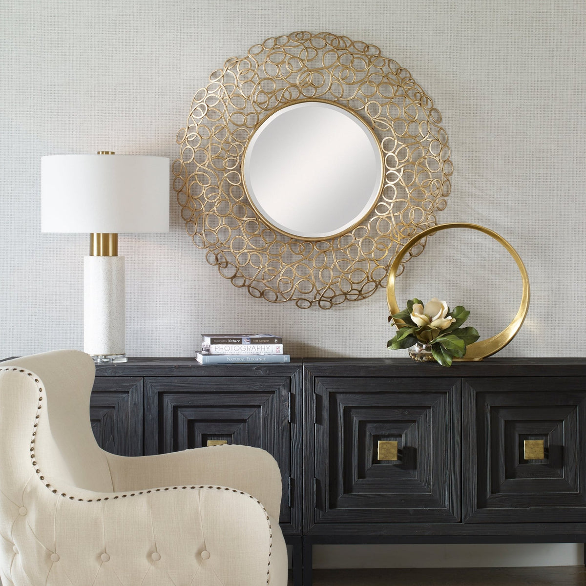 Swirl Round Mirror Mirrors| Uttermost