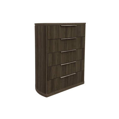 Sylvie 5 - Drawer Chest in Dark Brown - Al Rugaib Furniture