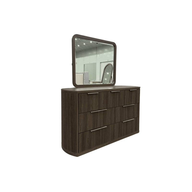 Sylvie Dresser and Mirror Set in Dark Brown - Al Rugaib Furniture