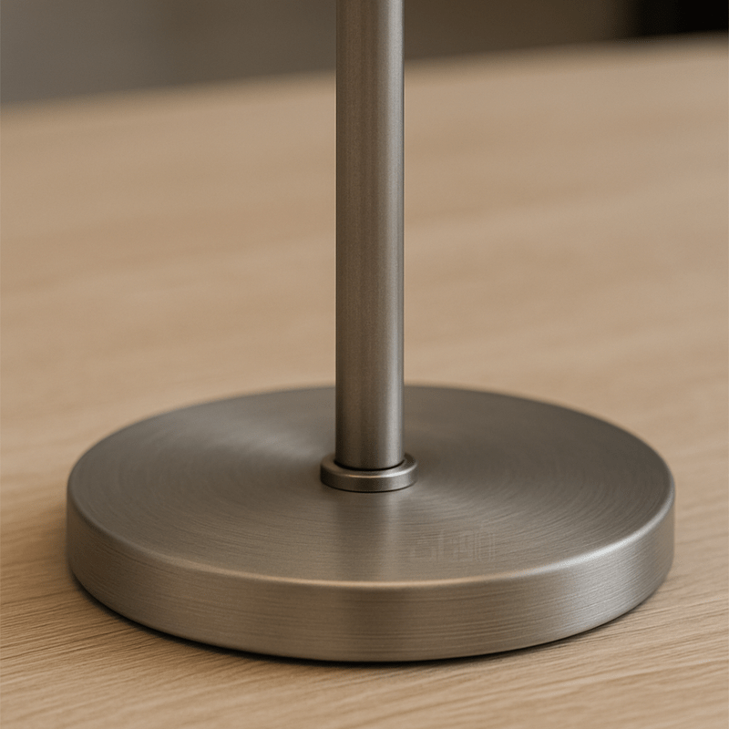 Table Lamp with Light Fabric Shade and Flexible Reading Arm in Elegant Silver - Al Rugaib Furniture