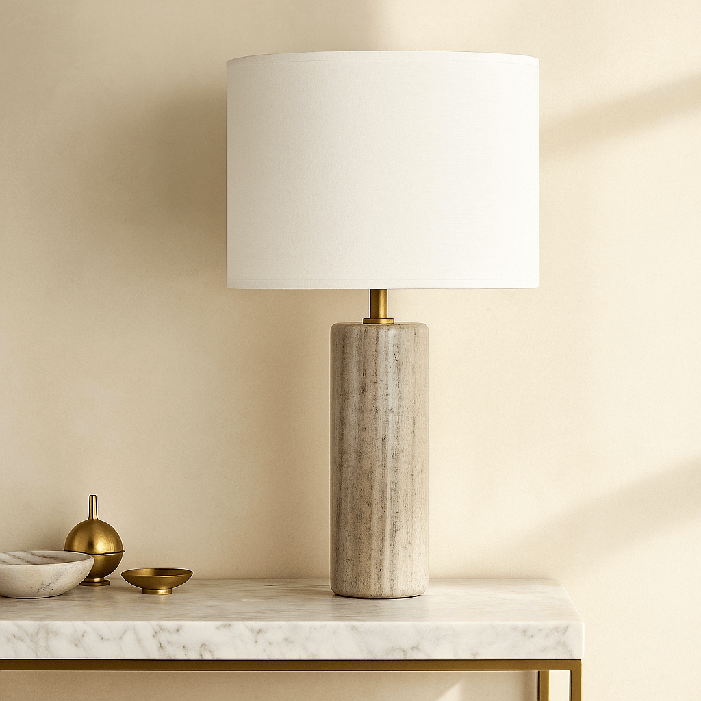 TABLE LAMP W/ROUND SHADE Table Lamps| AlRugaib Furniture