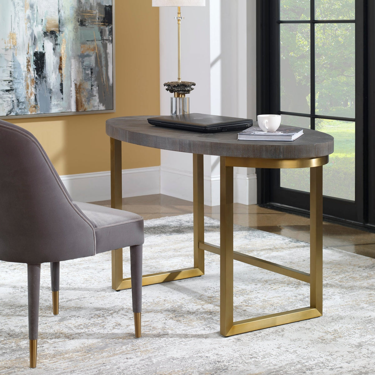 Taja Oval Desk Office Desks| Uttermost
