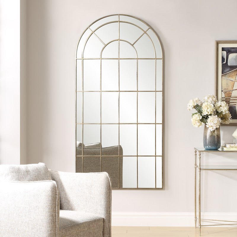 Tall Grantola Arch Mirror, Black Mirrors| Uttermost