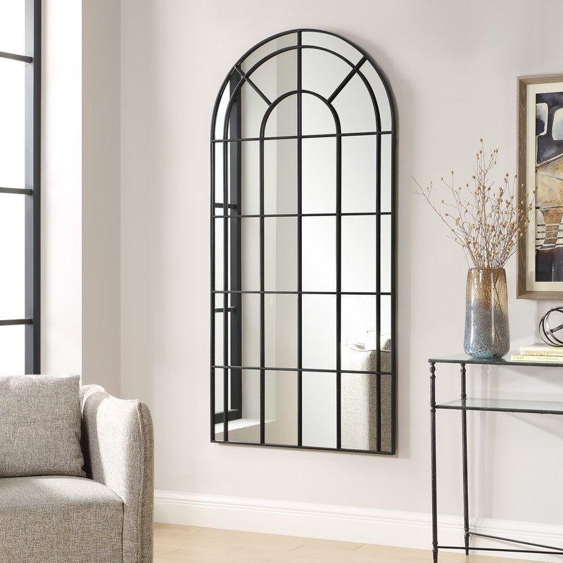 Tall Grantola Arch Mirror, Black Mirrors| Uttermost
