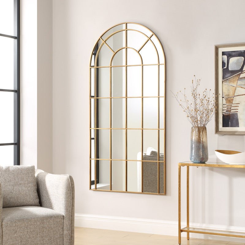 Tall Grantola Arch Mirror, Black Mirrors| Uttermost