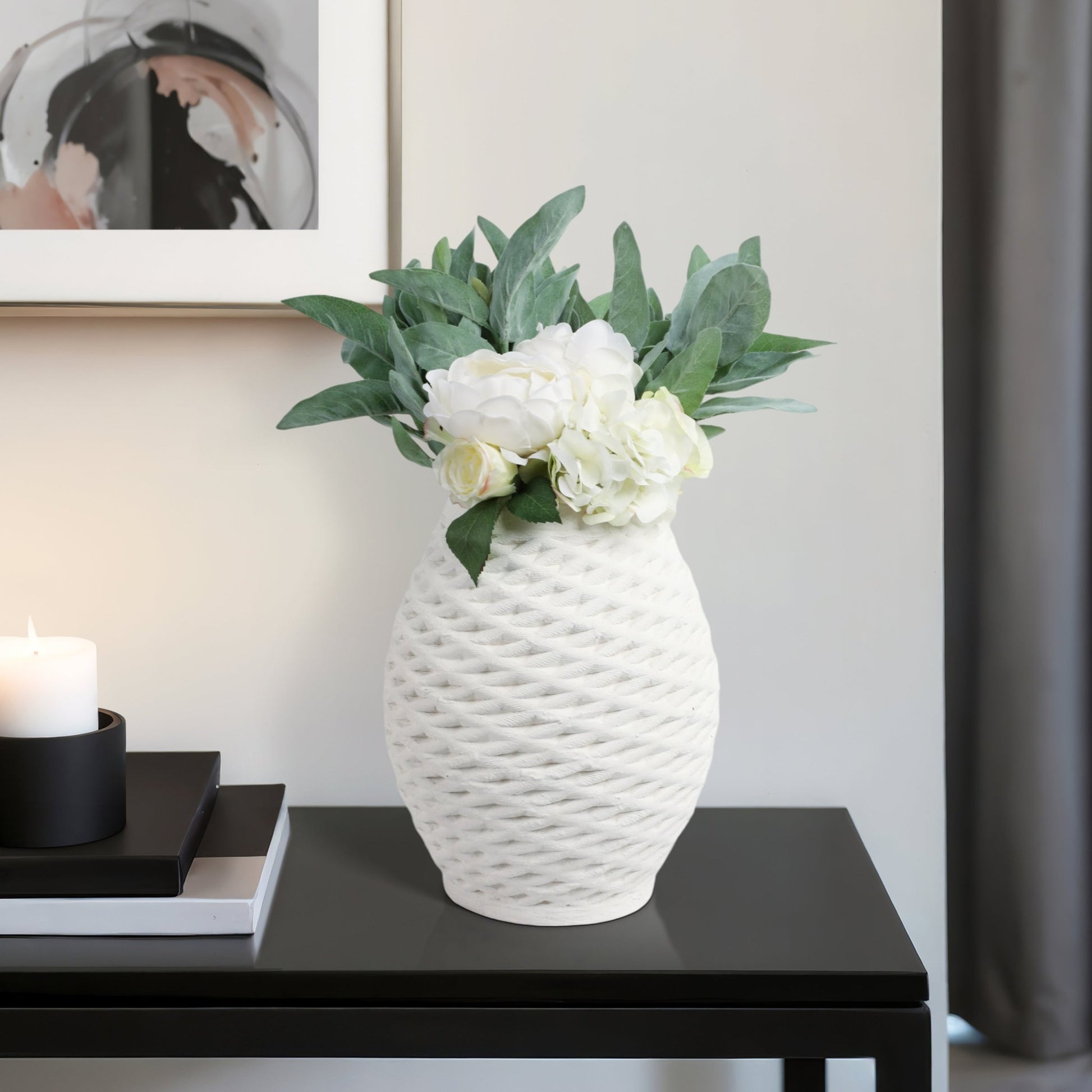 talland 3d Printed Porcelain Vase, Ivory Vases and Jars| Sagebrook Home
