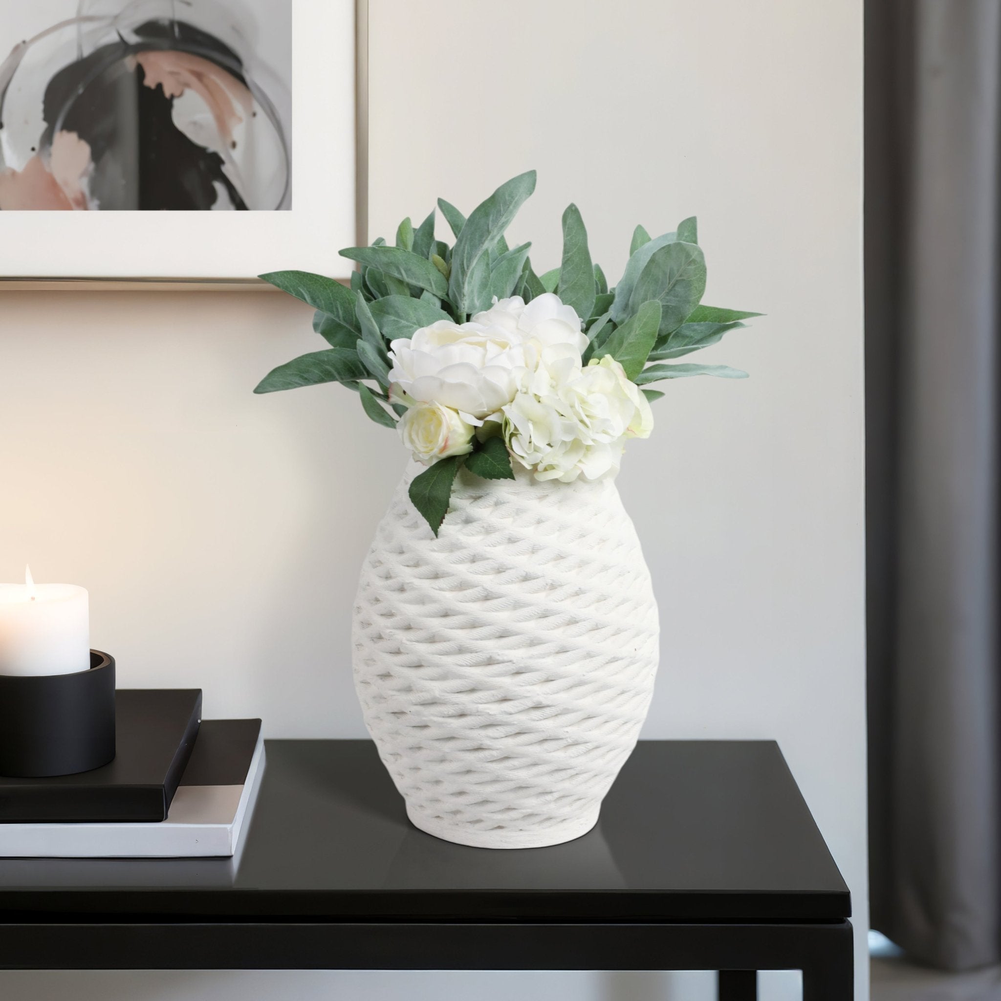 talland 3d Printed Porcelain Vase, Ivory Vases and Jars| Sagebrook Home