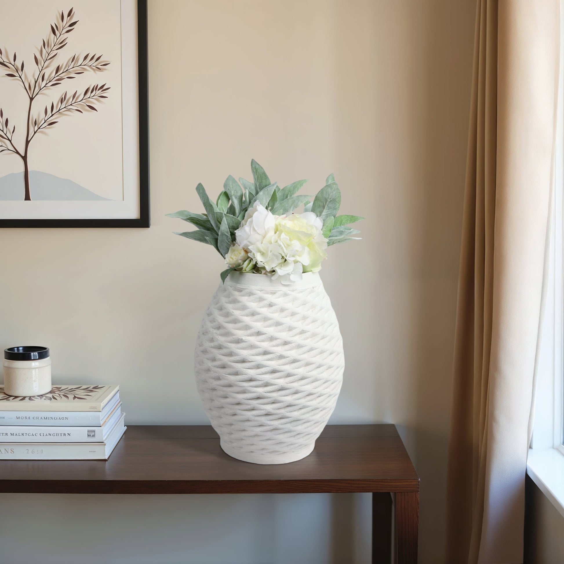 talland 3d Printed Porcelain Vase, Ivory Vases and Jars| Sagebrook Home