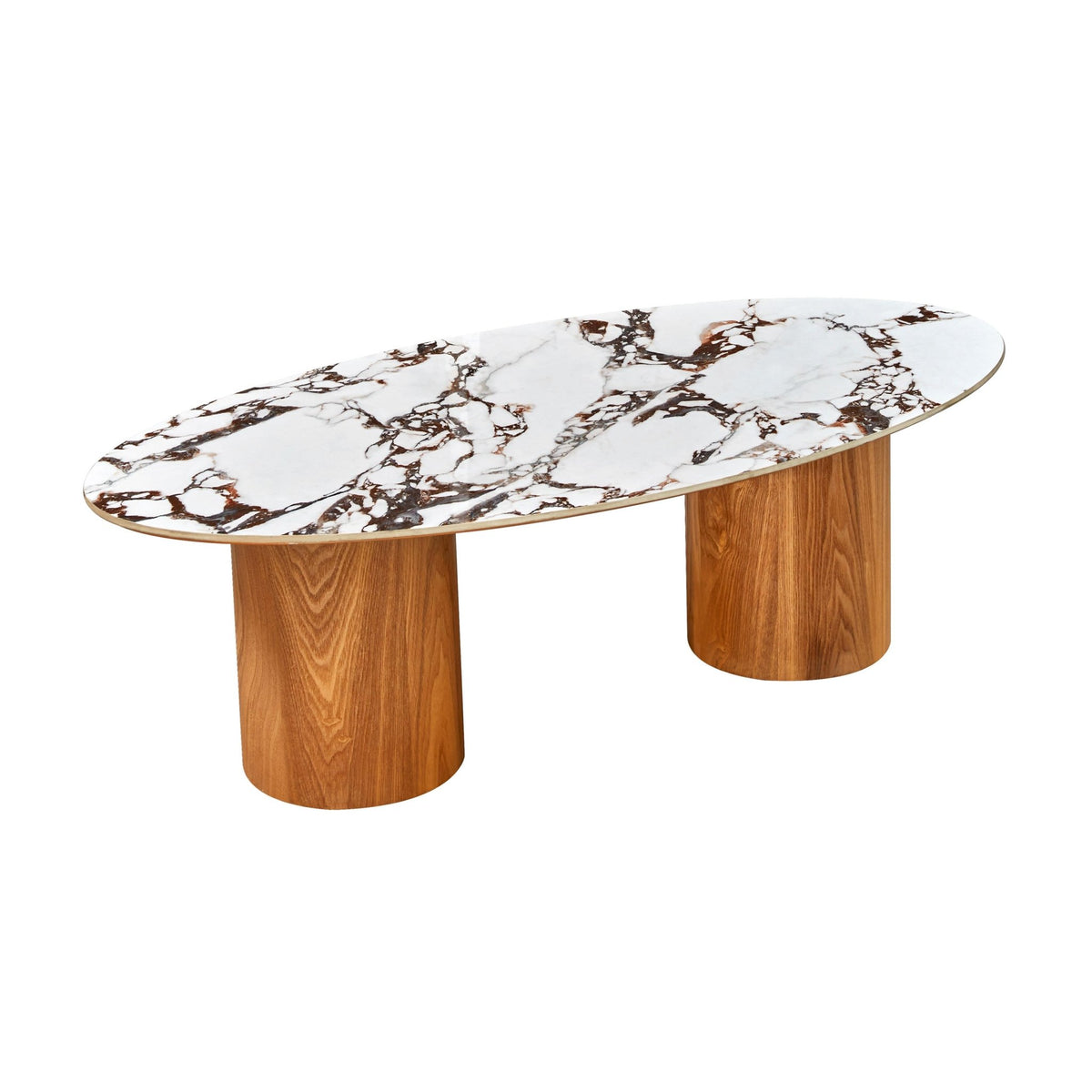 Tamara Marble Ceramic Oval Coffee Table Coffee Tables| TOV