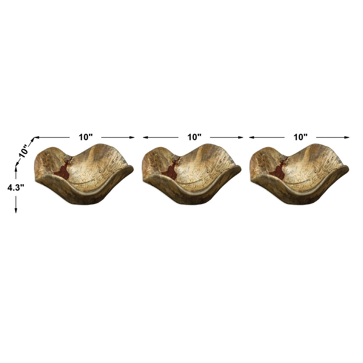Tamarine Wood Wall Decor, S/3 Wall Decors| Uttermost