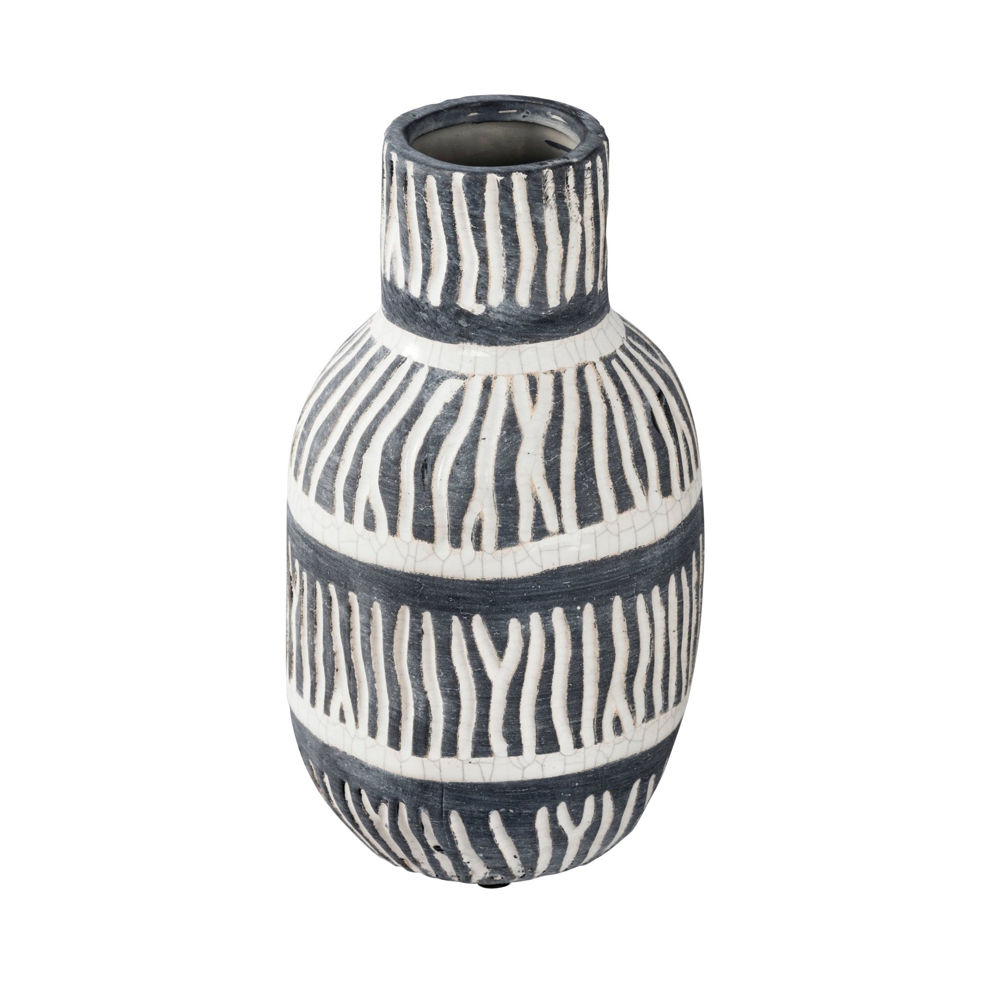 Tan and Black Ceramic Vase Vases and Jars| Roots Furniture