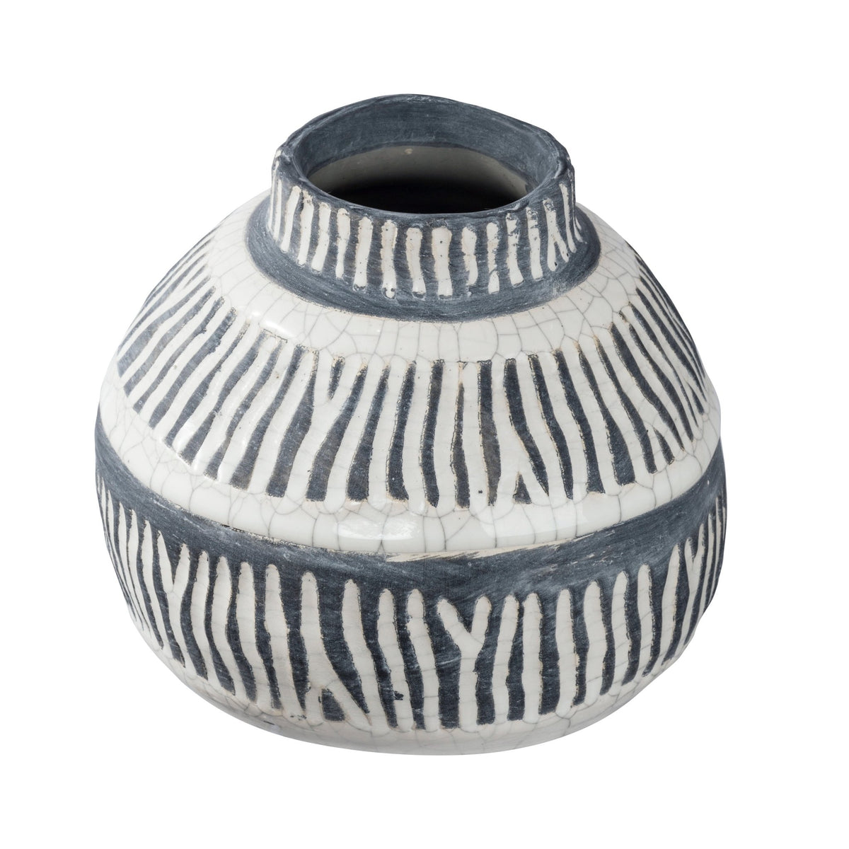 Tan and Black Ceramic Vase, Short Vases and Jars| Roots Furniture