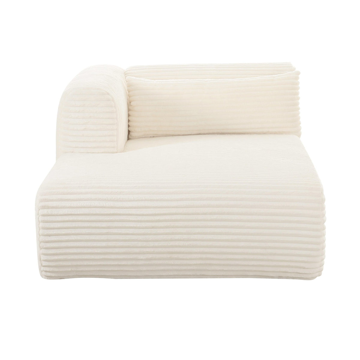 Tarra Fluffy Oversized Cream Corduroy Modular LAF Chaise Chaises| TOV