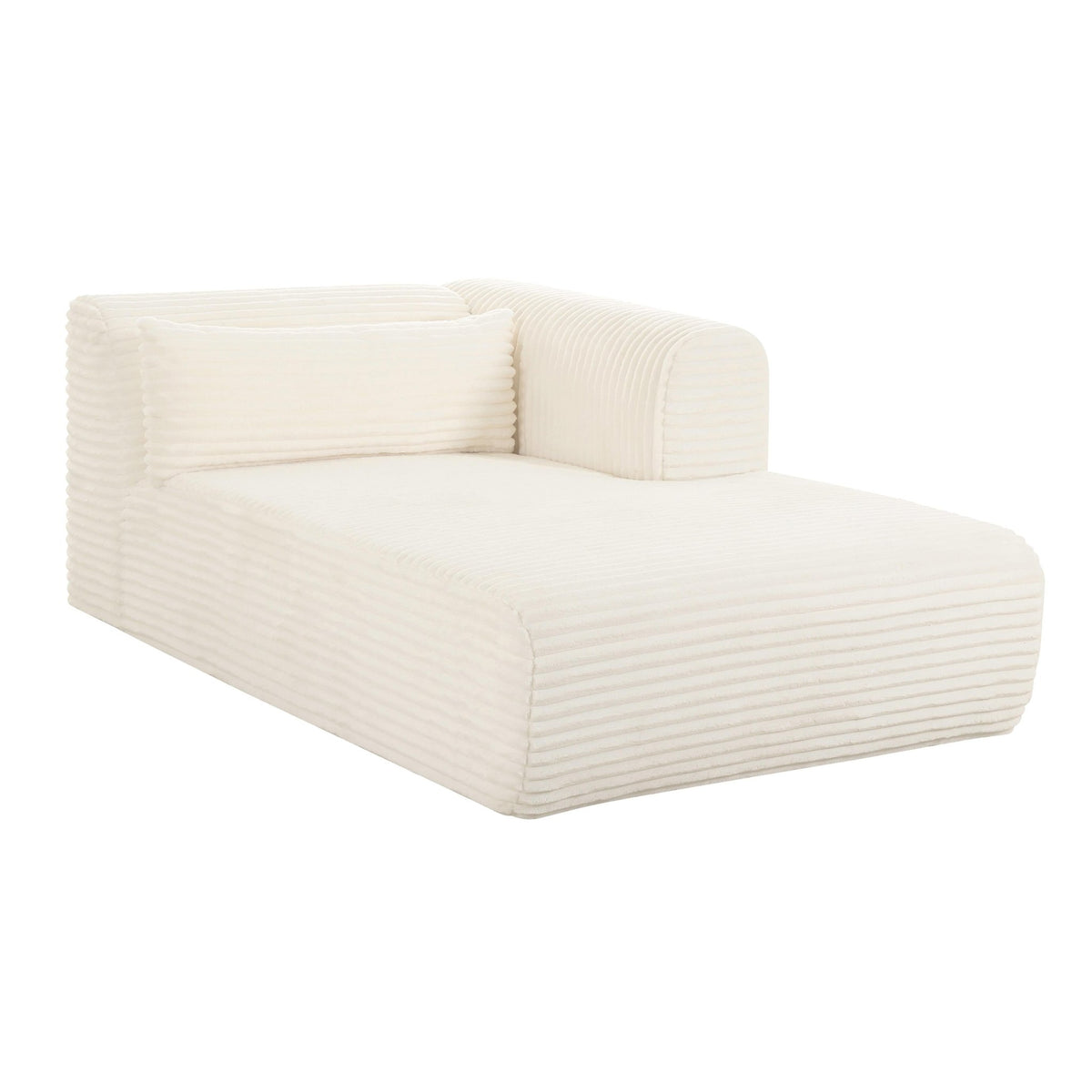 Tarra Fluffy Oversized Cream Corduroy Modular RAF Chaise Chaises| TOV