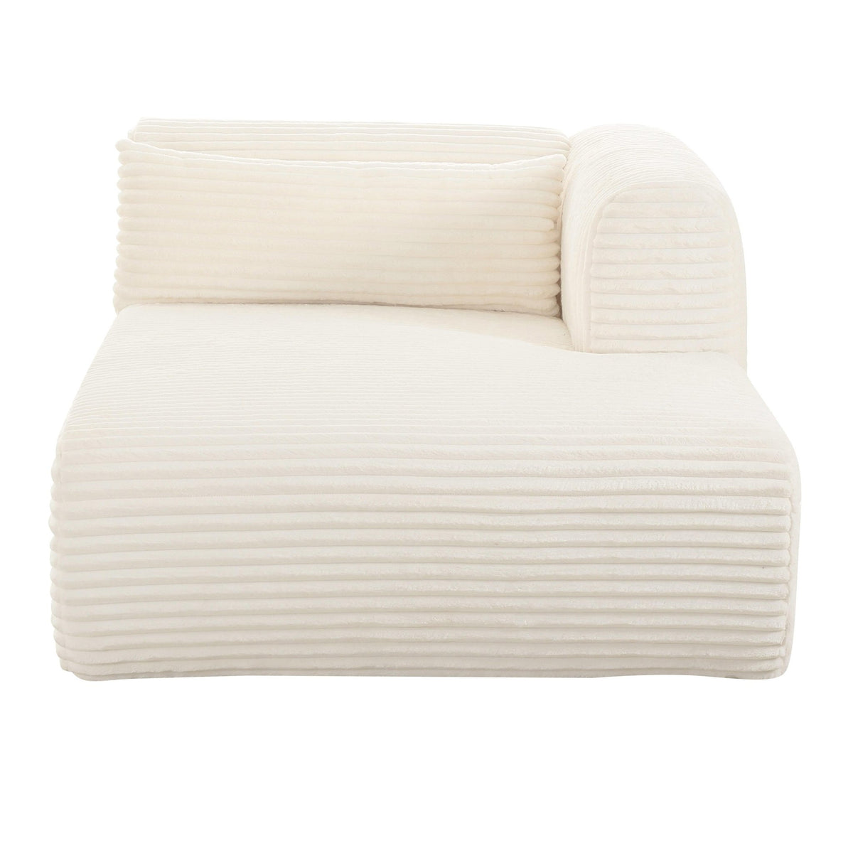 Tarra Fluffy Oversized Cream Corduroy Modular RAF Chaise Chaises| TOV
