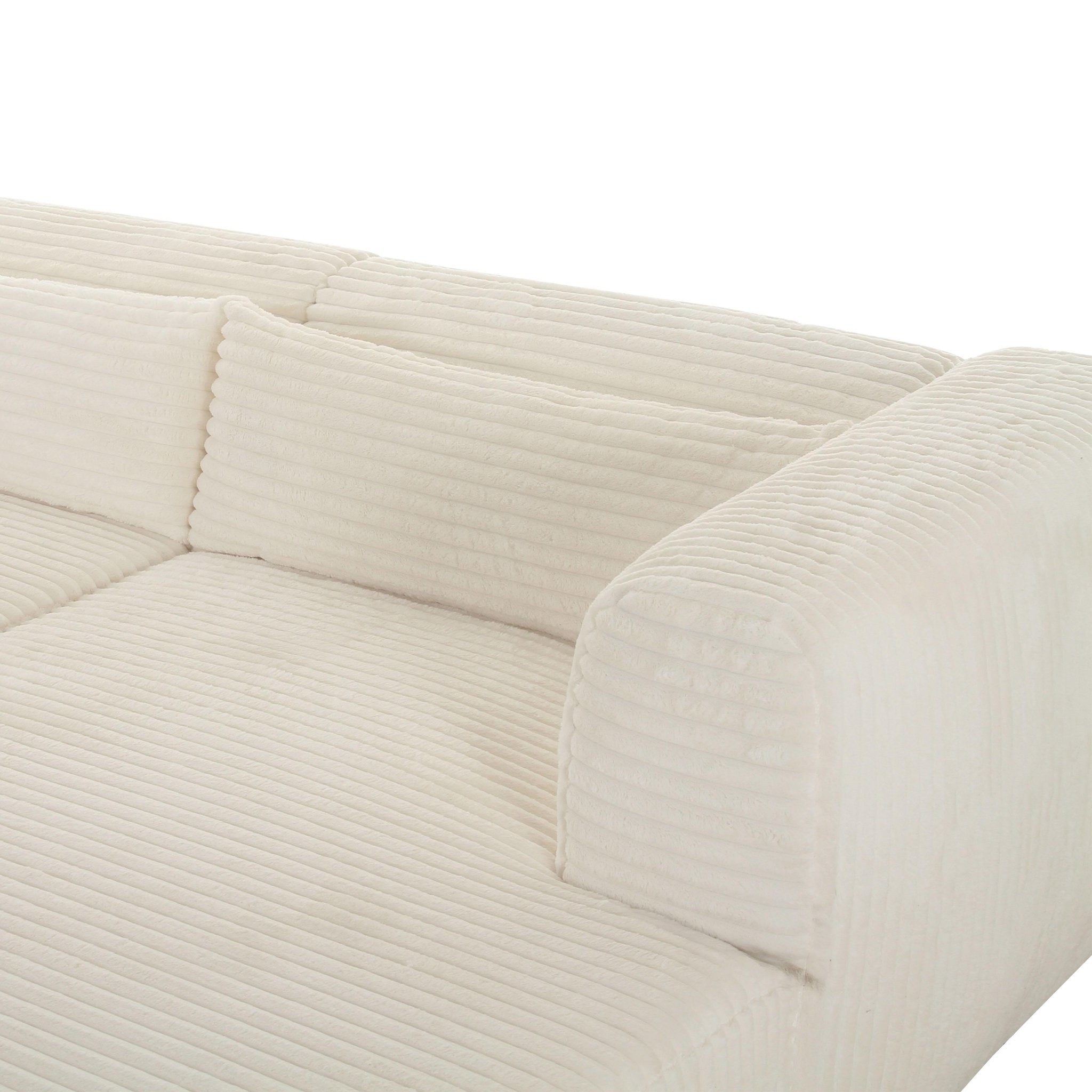 Tarra Fluffy Oversized Cream Corduroy Modular RAF Sectional Sectionals| TOV
