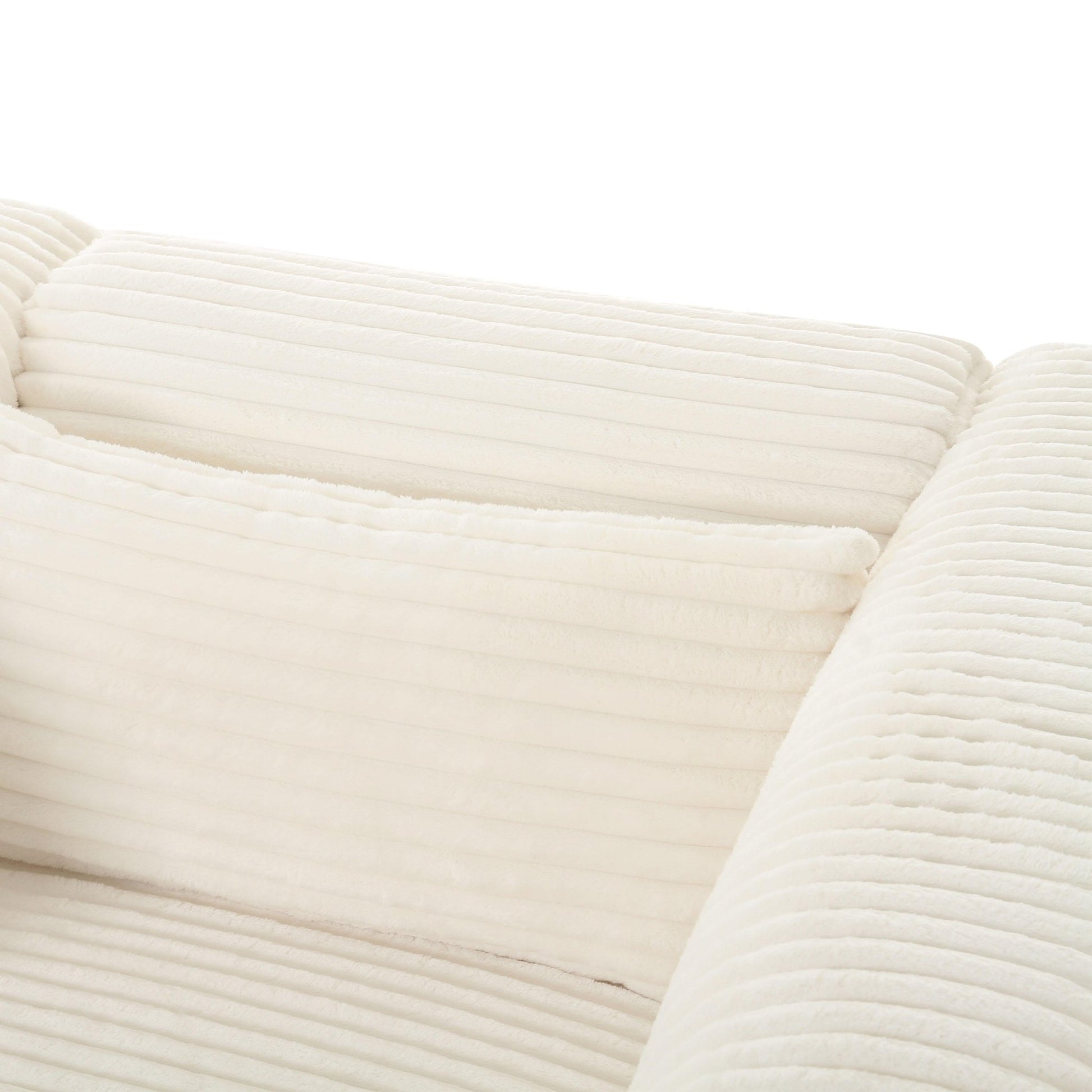 Tarra Fluffy Oversized Cream Corduroy Modular Sofa Sofas & Loveseats| TOV