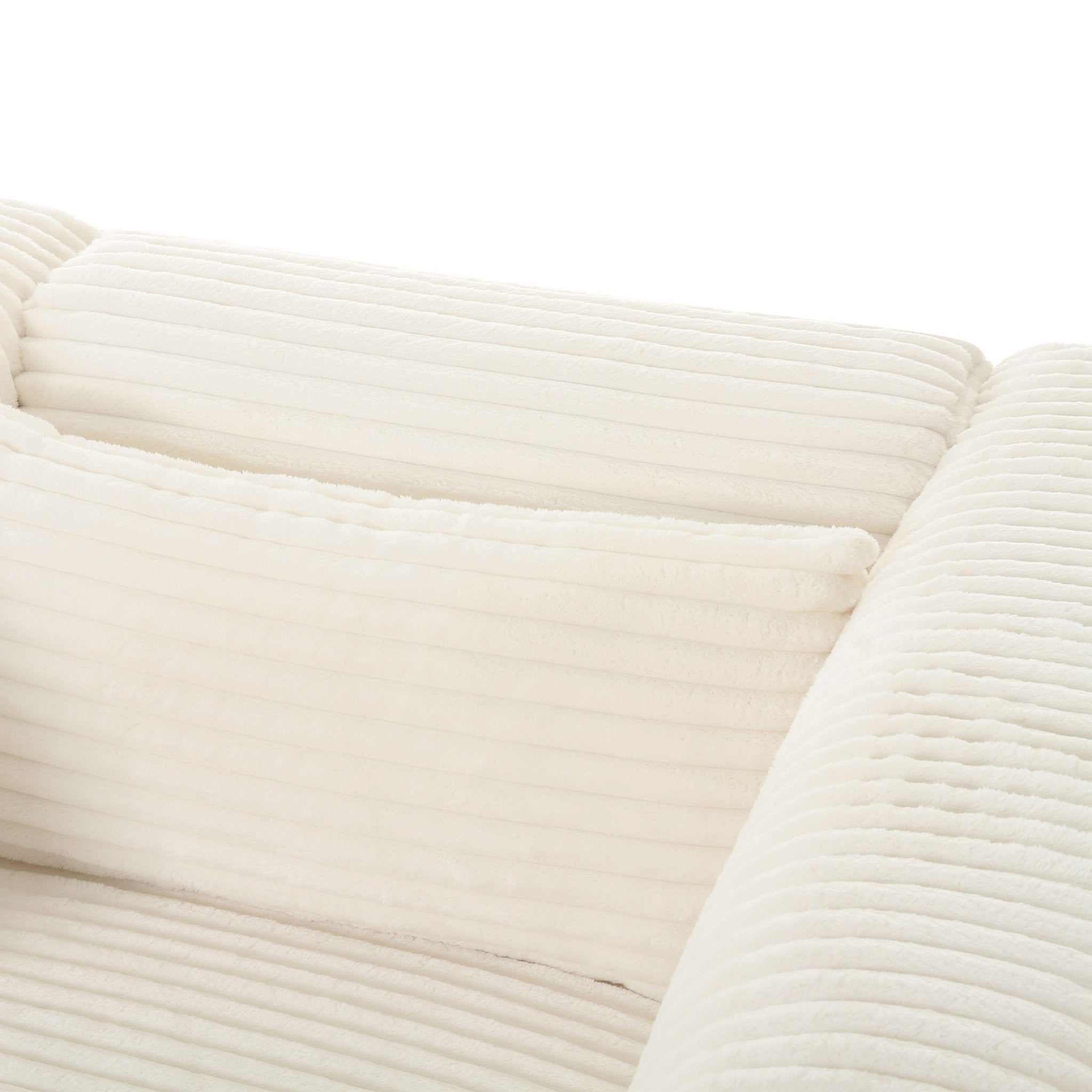 Tarra Fluffy Oversized Cream Corduroy Modular Sofa Sofas & Loveseats| TOV