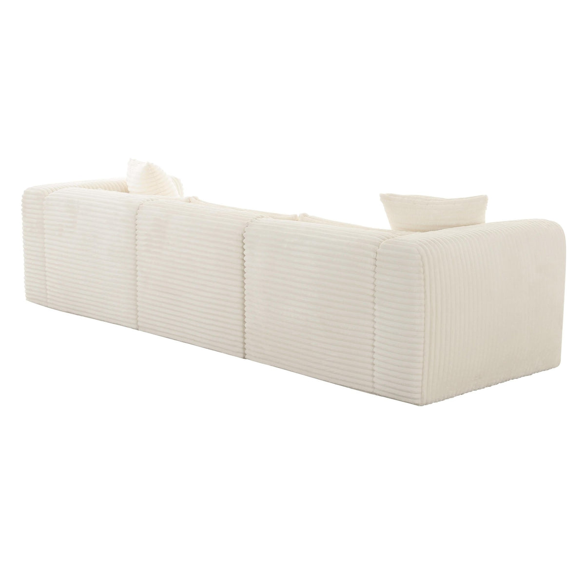 Tarra Fluffy Oversized Cream Corduroy Modular Sofa Sofas & Loveseats| TOV