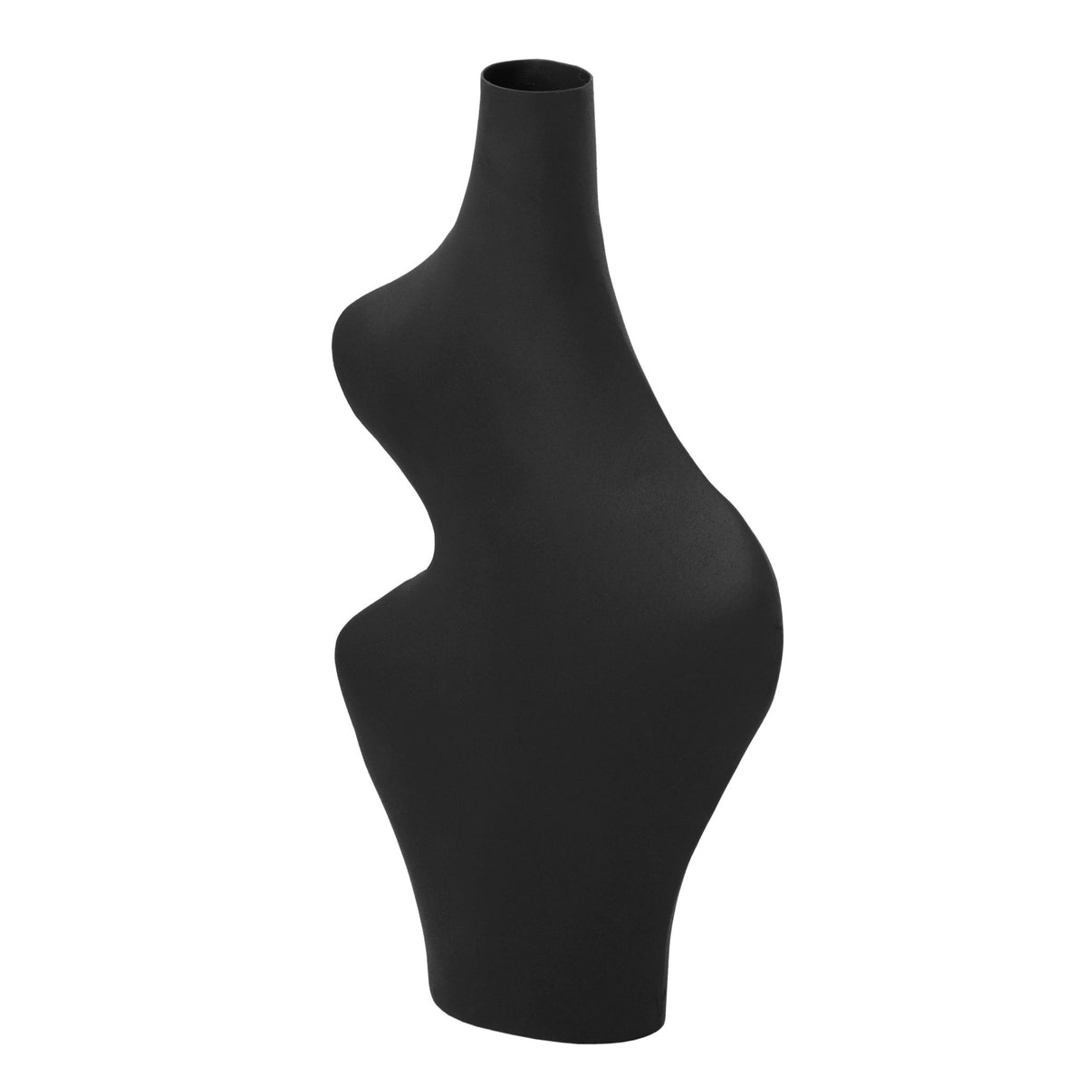 Tarri Black Steel Vase Vases and Jars| TOV