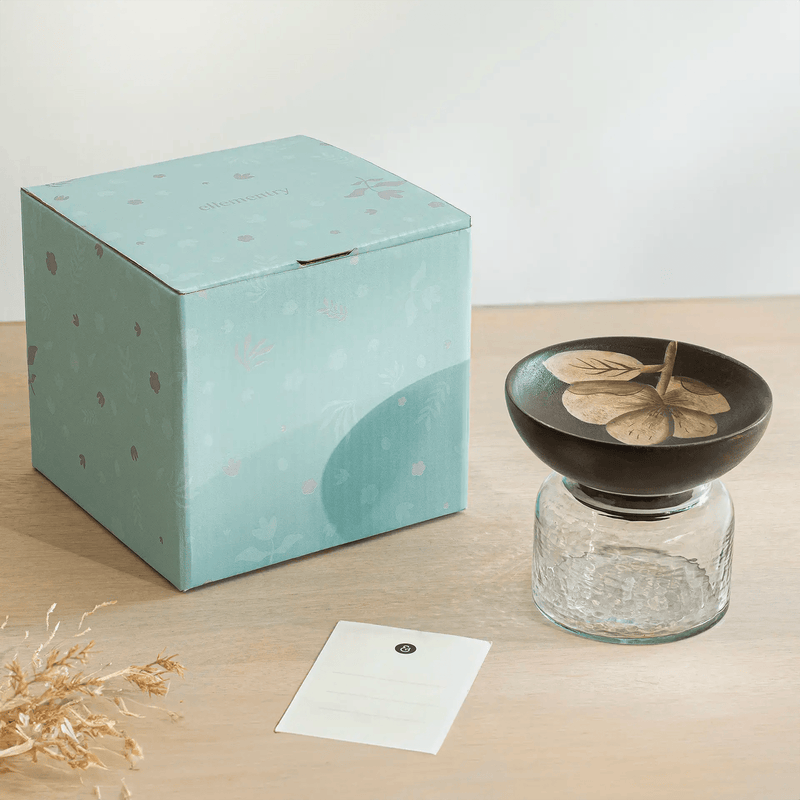 Tashi Glass Jar With Wooden Nut Bowl - Small - Al Rugaib Furniture