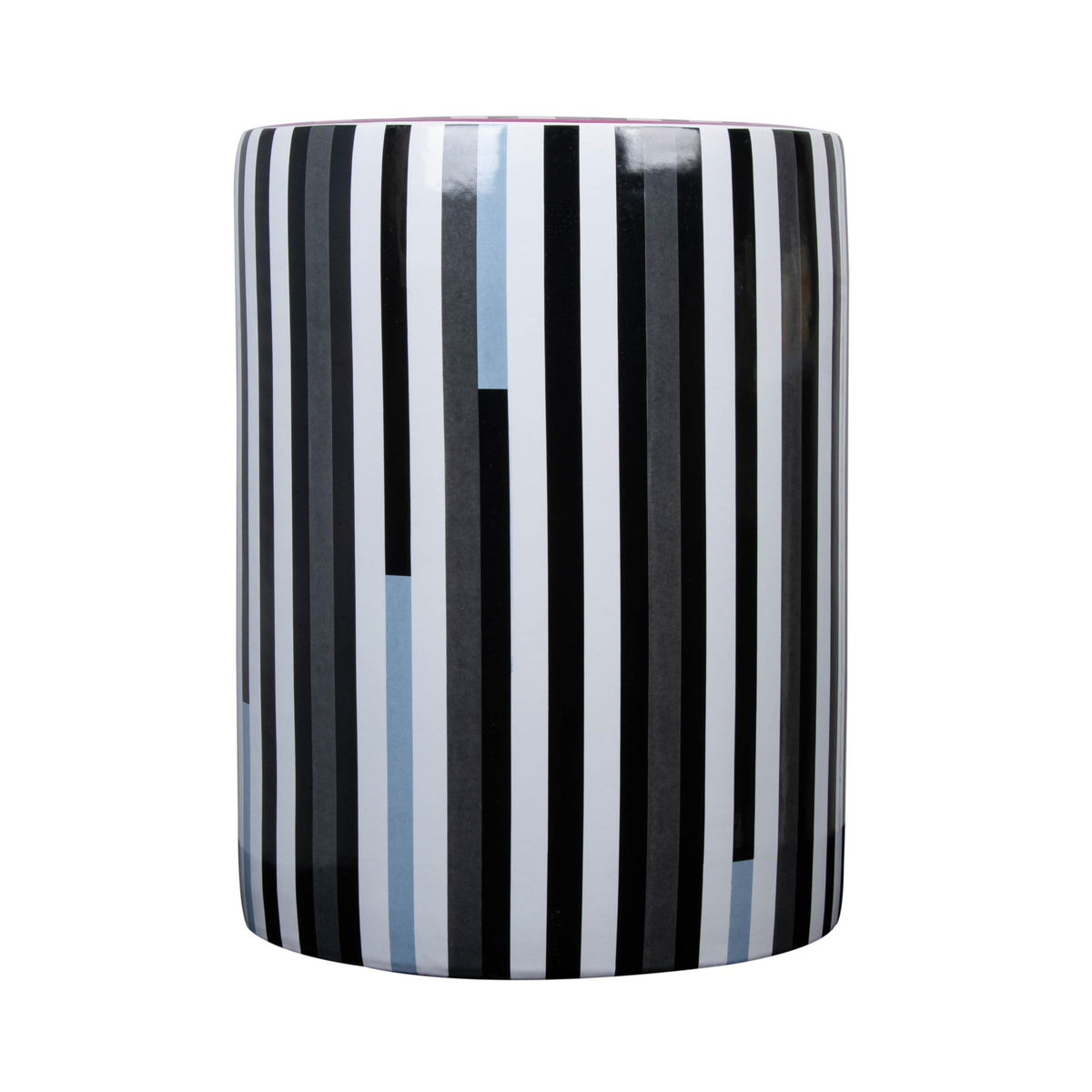 Taurus Ceramic Stool in Modern Stripes Print Stools| TOV